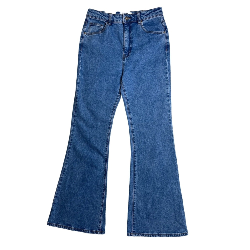 New Cotton On Women's Original Flare Jeans‎ In Offshore Blue Sz 8 MSRP $59.00